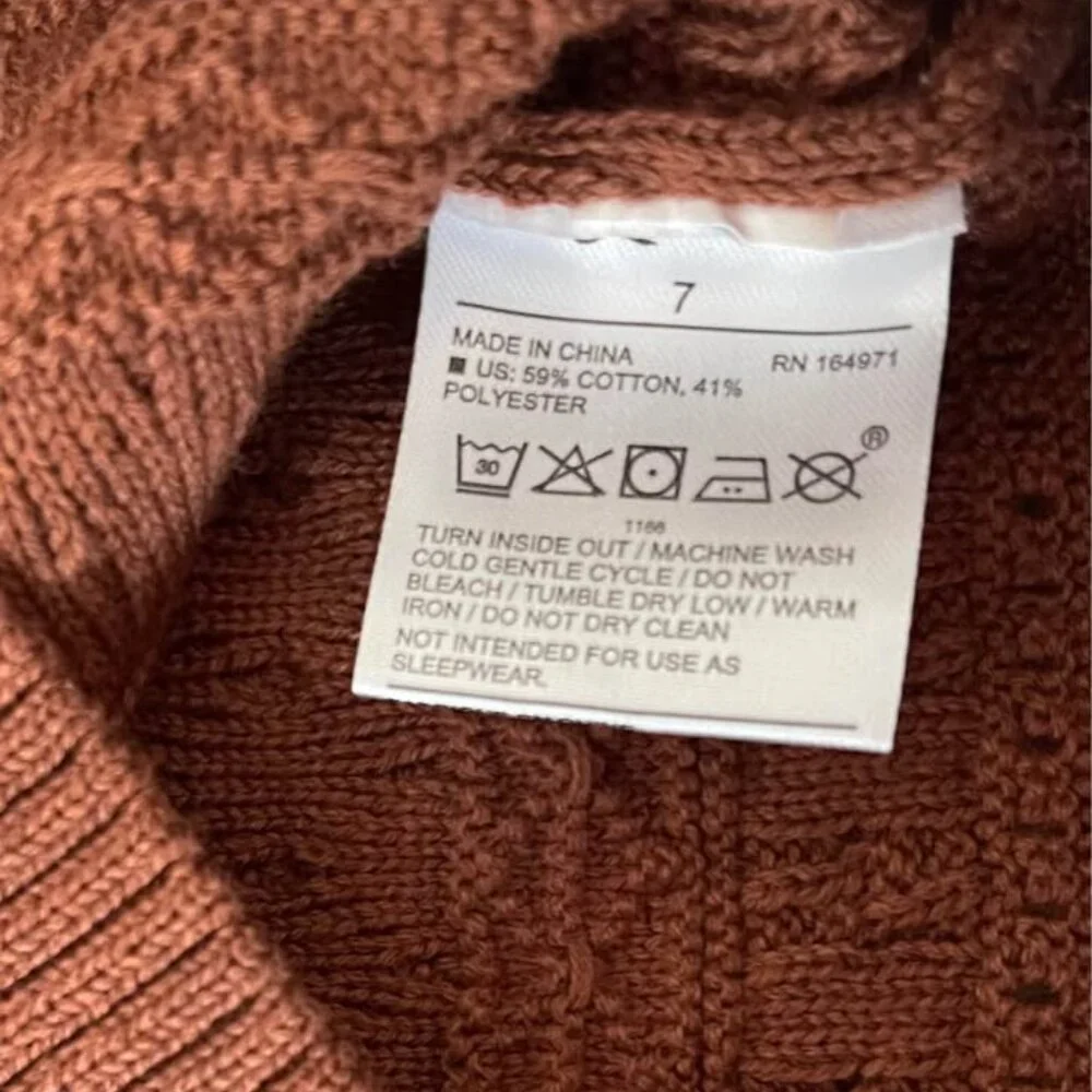 Janie and Jack NEW Brown Puff Sleeve Ruffle Sweater Top Girls size 7
